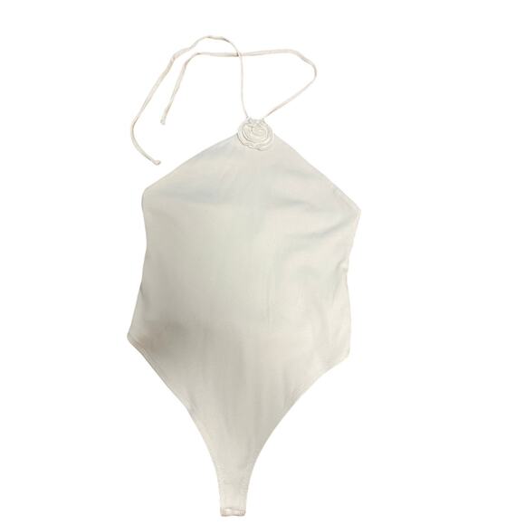 White Halter Bodysuit  womens size M Brand Wild Fable - Picture 1 of 4